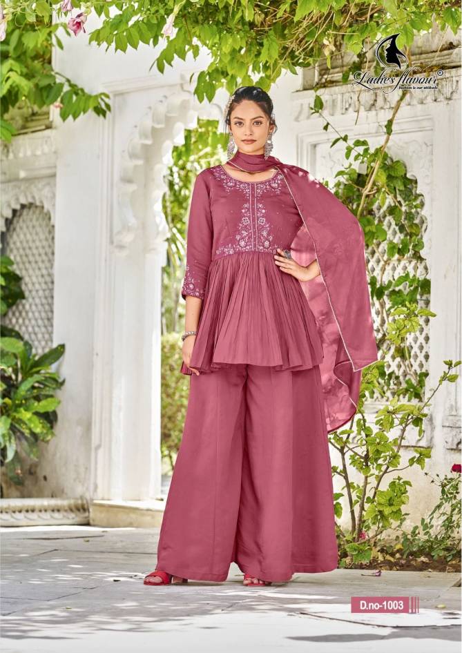 Ladies Flavour Aarzoo Chanderi Silk Sharara Readymade Suits